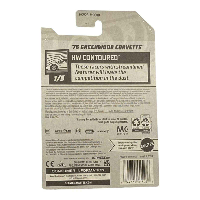 Hot Wheels '76 Greenwood Corvette - Contoured Series 1/5 - for just $1.79! 