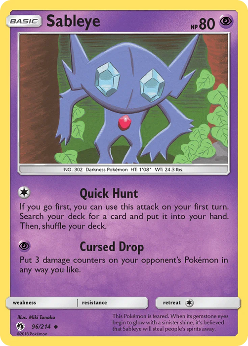 Sableye (96/214) [Sun & Moon: Lost Thunder] - for just $0.15! 