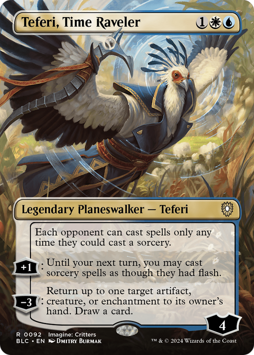 Teferi, Time Raveler (BLC-092) - Bloomburrow Commander (Borderless) - for just $3.53! 
