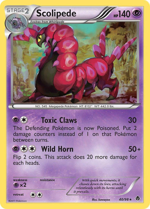 Scolipede (40/98) (Theme Deck Exclusive) [Black & White: Emerging Powers] - for just $0.75! 