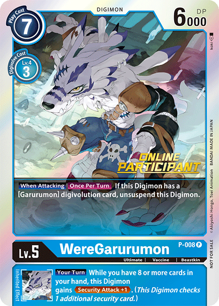 WereGarurumon [P-008] (Online Regional - Participant) [Promotional Cards] - Just $0.30! Shop now at Retro Gaming of Denver