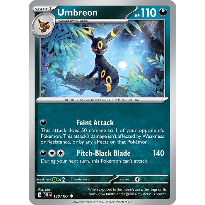 Umbreon (130/197) [Scarlet & Violet: Obsidian Flames] - Just $0.05! Shop now at Retro Gaming of Denver