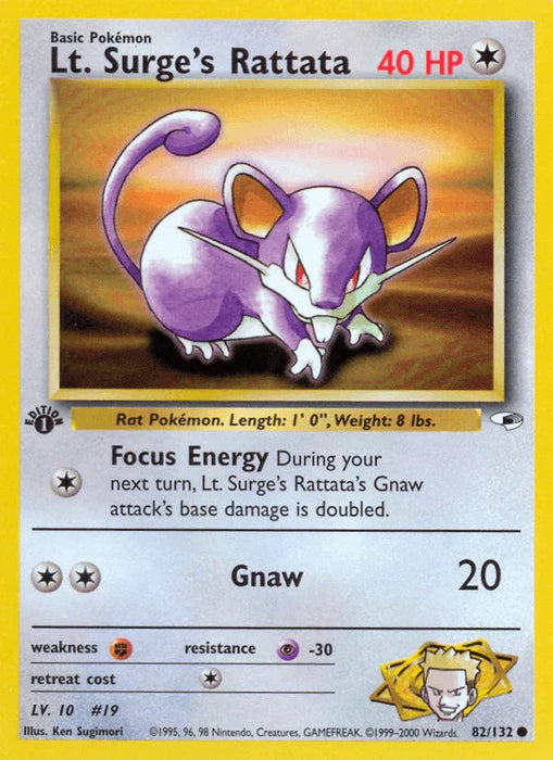 Lt. Surge's Rattata (82/132) [Gym Heroes 1st Edition] - for just $0.45! 