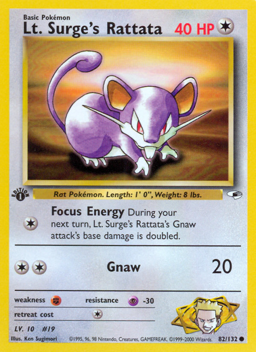 Lt. Surge's Rattata (82/132) [Gym Heroes 1st Edition] - Just $0.40! Shop now at Retro Gaming of Denver