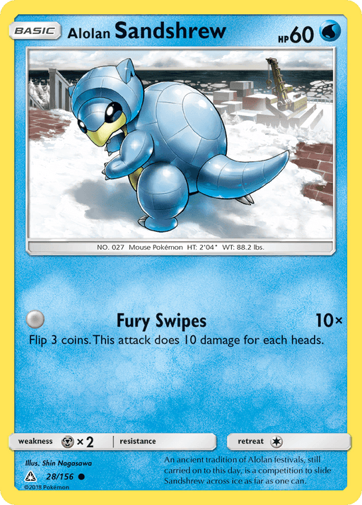 Alolan Sandshrew (28/156) [Sun & Moon: Ultra Prism] - for just $0.10! 