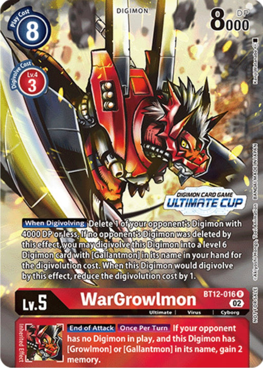 WarGrowlmon [BT12-016] (Ultimate Cup) [Across Time Promos] - Just $35! Shop now at Retro Gaming of Denver