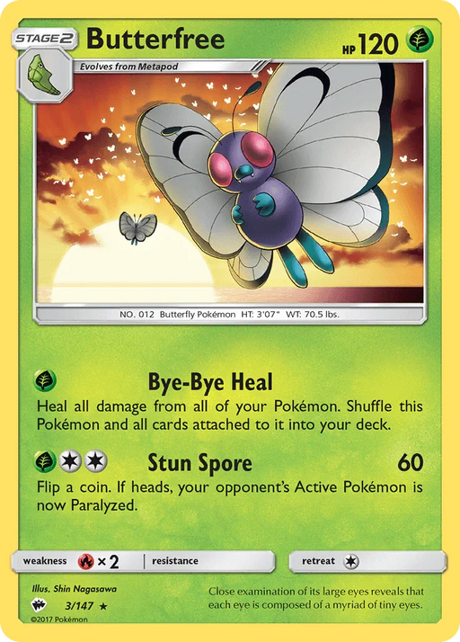 Butterfree (3/147) [Sun & Moon: Burning Shadows] - for just $0.25! 