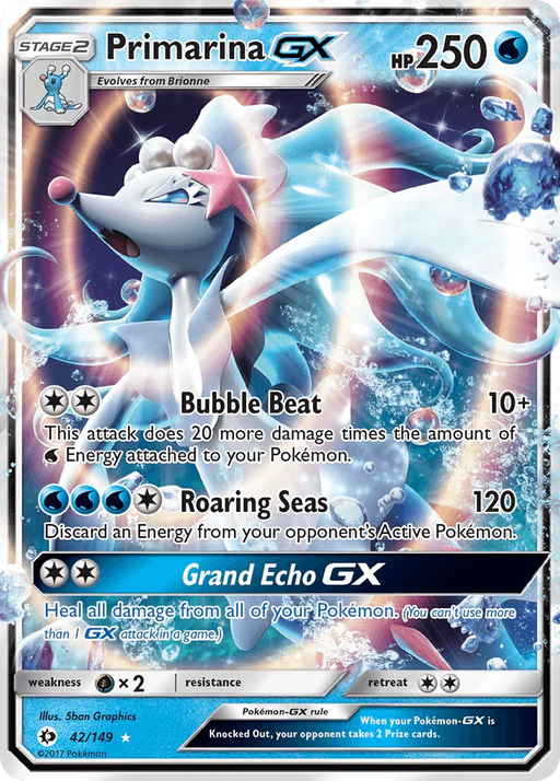 Primarina GX (42/149) [Sun & Moon: Base Set] - for just $1.55! 