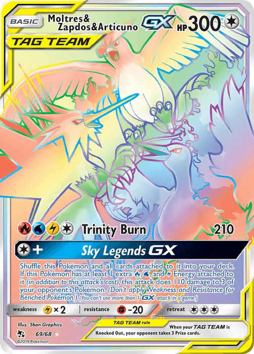 Moltres & Zapdos & Articuno GX (69/68) [Sun & Moon: Hidden Fates] - for just $18.10! 