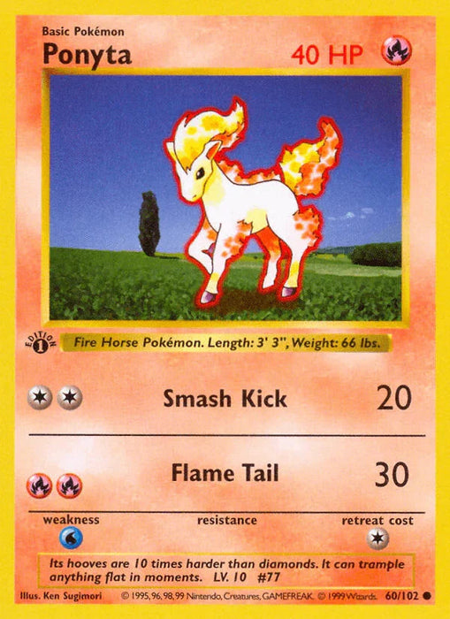 Ponyta (60/102) (Shadowless) [Base Set 1st Edition] - for just $7! 