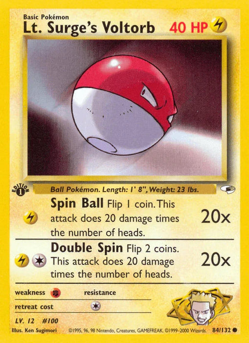 Lt. Surge's Voltorb (84/132) [Gym Heroes 1st Edition] - for just $0.55! 