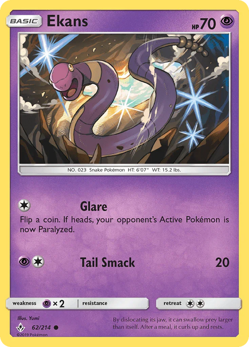 Ekans (62/214) [Sun & Moon: Unbroken Bonds] - for just $0.10! 