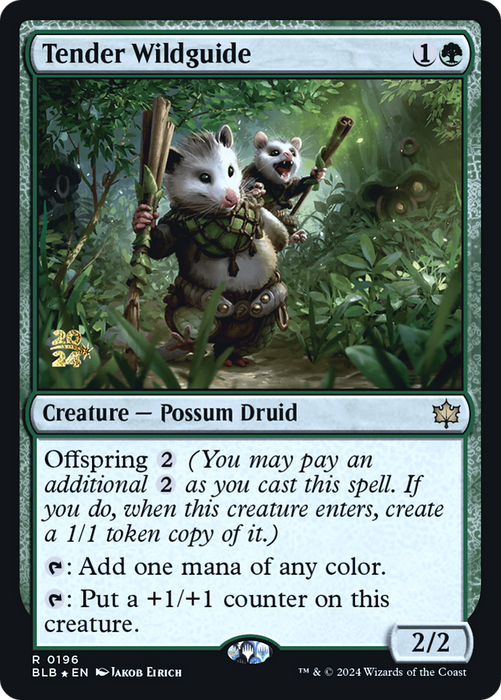 Tender Wildguide (PRE-196) - Bloomburrow Promos Foil - for just $0.31! 