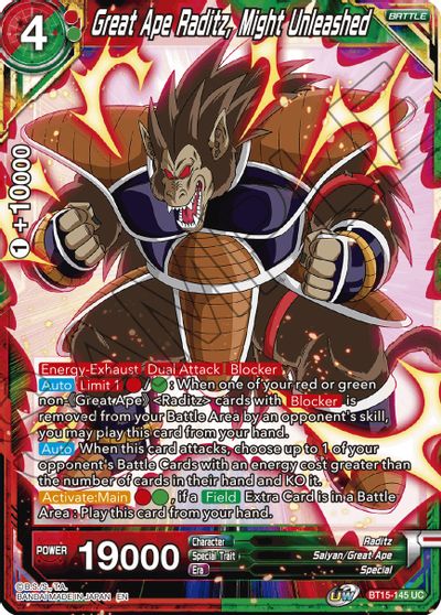 Great Ape Raditz, Might Unleashed (BT15-145) [Saiyan Showdown] - for just $0.10! 