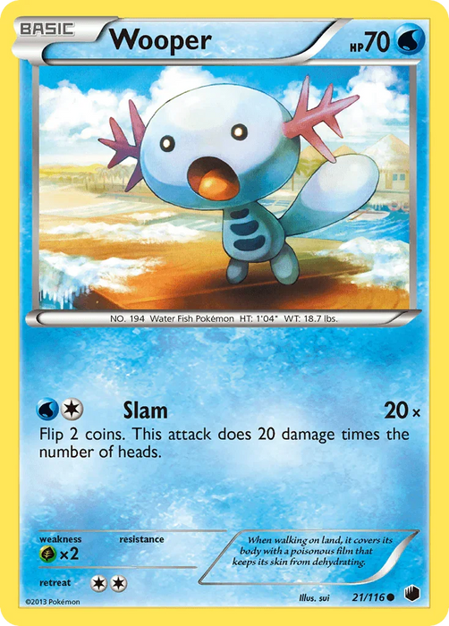 Wooper (21/116) [Black & White: Plasma Freeze] - for just $0.70! 