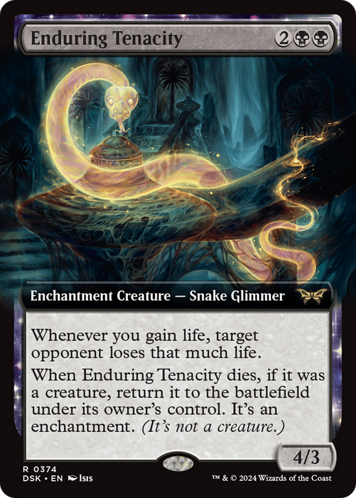 Enduring Tenacity (DSK-374) - Duskmourn: House of Horror: (Extended Art, enchantment) Foil - for just $2.70! 