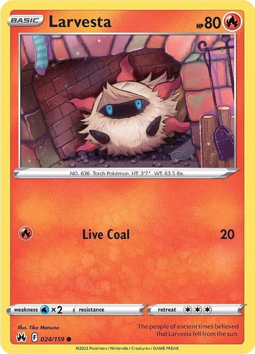Larvesta (024/159) [Sword & Shield: Crown Zenith] - for just $0.10! 
