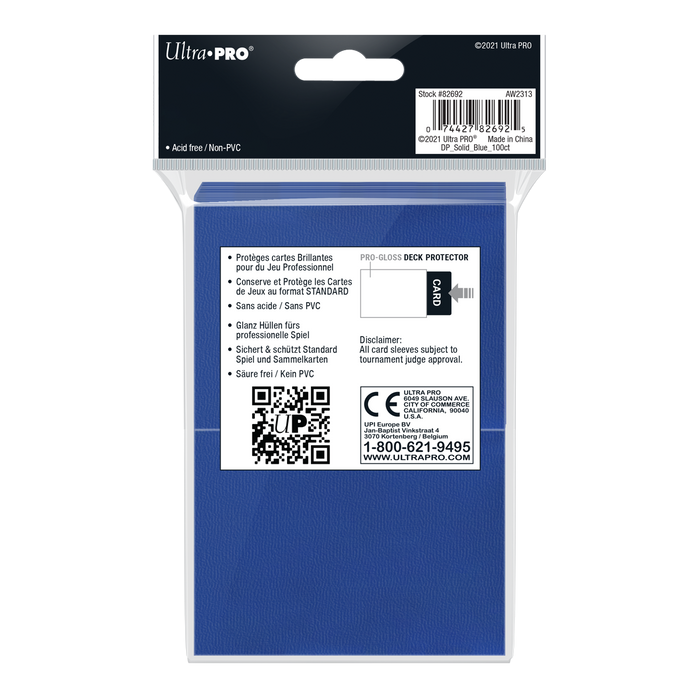 Ultra PRO: Standard 100ct Sleeves - PRO-Gloss (Blue) - for just $0! 