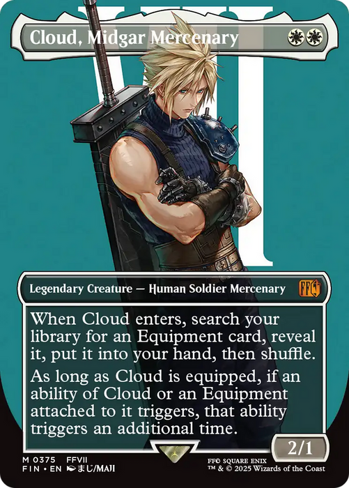 Cloud, Midgar Mercenary (FIN-375) - FINAL FANTASY (Borderless) Foil - for just $14.61! 