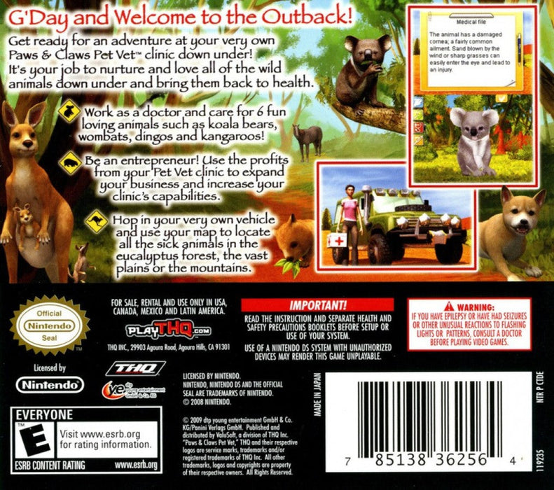Paws & Claws: Pet Vet: Australian Adventures — Nintendo DS (DS) - for just $5.99! 