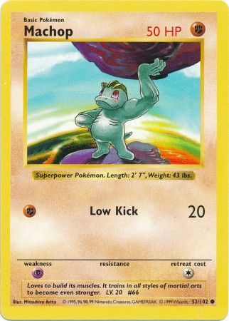 Machop (52/102) [Base Set Shadowless Unlimited] - Just $0.15! Shop now at Retro Gaming of Denver