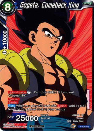 Gogeta, Comeback King (Broly Pack Vol. 3) (P-109) [Promotion Cards] - for just $0.25! 
