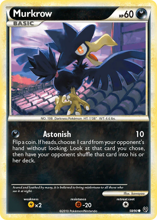 Murkrow (58/90) [HeartGold & SoulSilver: Undaunted] - for just $0.20! 