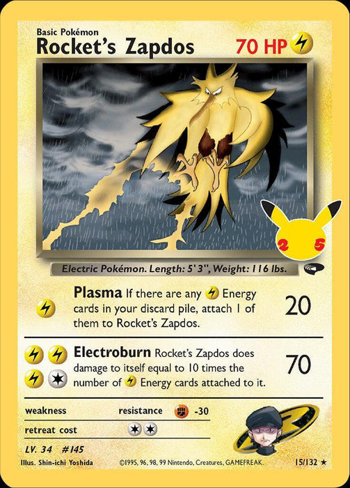 Rocket's Zapdos (15/132) [Celebrations: 25th Anniversary - Classic Collection] - for just $1.20! 