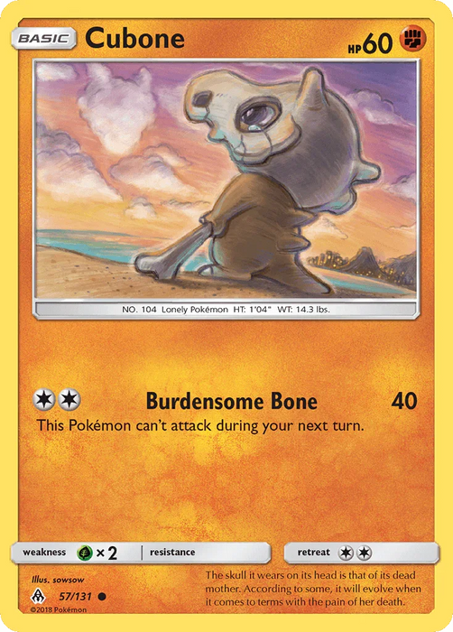 Cubone (57/131) [Sun & Moon: Forbidden Light] - for just $0.30! 