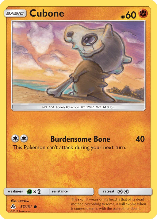 Cubone (57/131) [Sun & Moon: Forbidden Light] - for just $0.40! 
