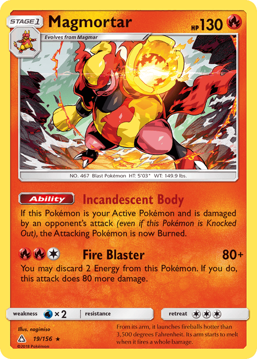 Magmortar (19/156) [Sun & Moon: Ultra Prism] - for just $0.20! 