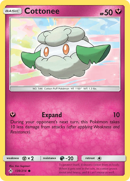 Cottonee (139/214) [Sun & Moon: Unbroken Bonds] - for just $0.10! 