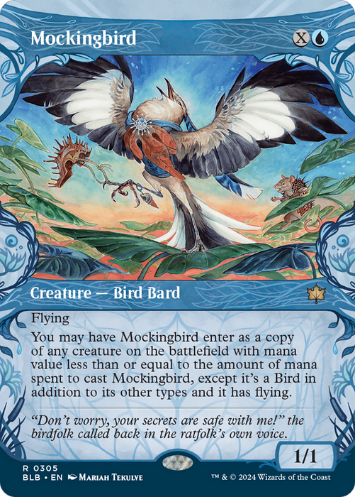 Mockingbird (BLB-305) - Bloomburrow: (Showcase) (Borderless) - for just $2.42! 