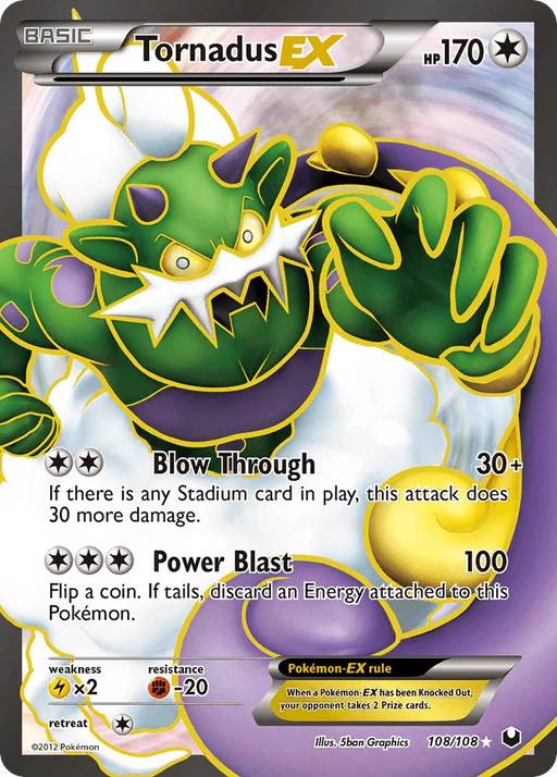 Tornadus EX (108/108) [Black & White: Dark Explorers] - for just $40! 