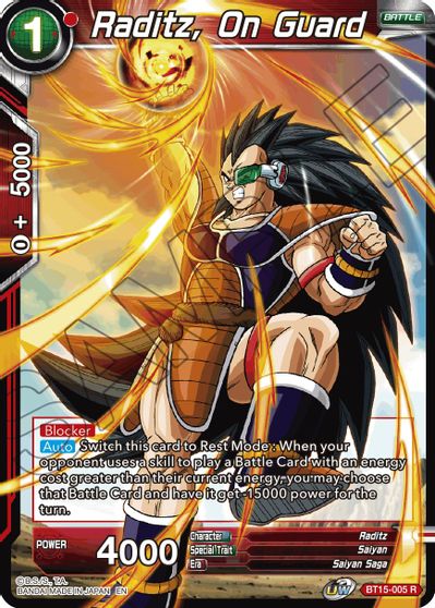 Raditz, On Guard (BT15-005) [Saiyan Showdown] - for just $0.10! 