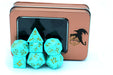 Turquoise with Silver Solid Metal Barbarian Dice Set - for just $39.99! 