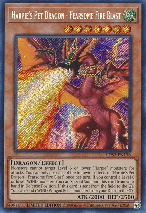 Harpie's Pet Dragon - Fearsome Fire Blast [LDS3-EN138] Secret Rare - for just $0.75! 
