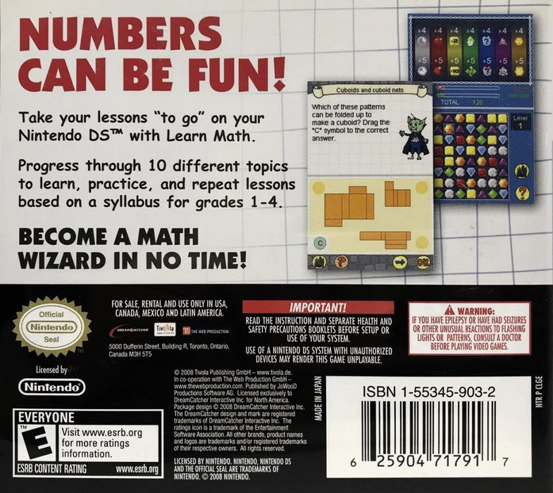Learn Math for Grades 1-4 – Nintendo DS (DS) - for just $4.99! 