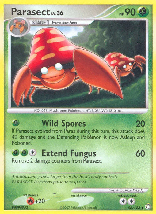 Parasect (58/123) [Diamond & Pearl: Mysterious Treasures] - for just $0.15! 