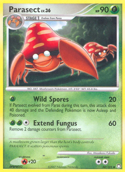 Parasect (58/123) [Diamond & Pearl: Mysterious Treasures] - for just $0.20! 
