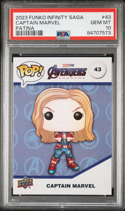 2023 UPPER DECK FUNKO POP MARVEL  CAPTAIN MARVEL PATINA #43  PSA 10 - for just $54! 