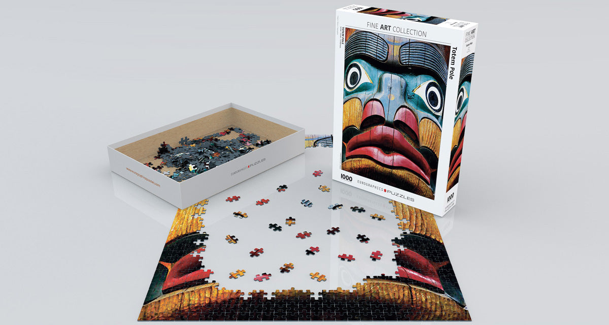 Puzzle: Fine Art Masterpieces - Totem Pole Comox Valley BC by Kirs Krug - for just $19.99! 