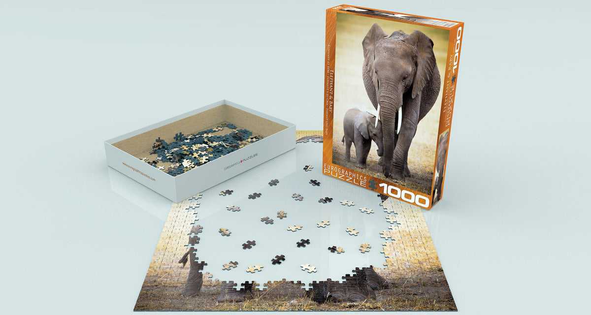 Puzzle: Animal Life Photography - Elephant & Baby - for just $19.99! 