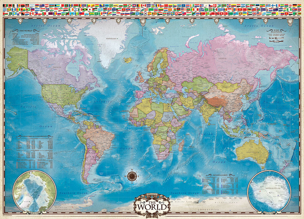 Puzzle: Maps & Flags - Map of the World - for just $19.99! 
