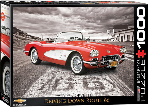 Puzzle: American Car Classics - 1959 Corvette Driving Down Route 66 - for just $19.99! 