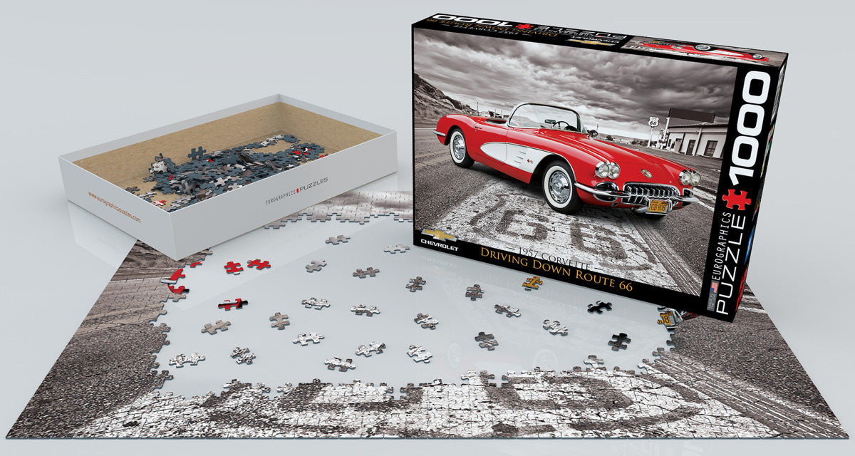 Puzzle: American Car Classics - 1959 Corvette Driving Down Route 66 - for just $19.99! 