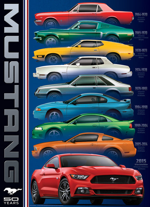 Puzzle: Automotive Evolution Charts - Ford Mustang 50 Years - for just $19.99! 