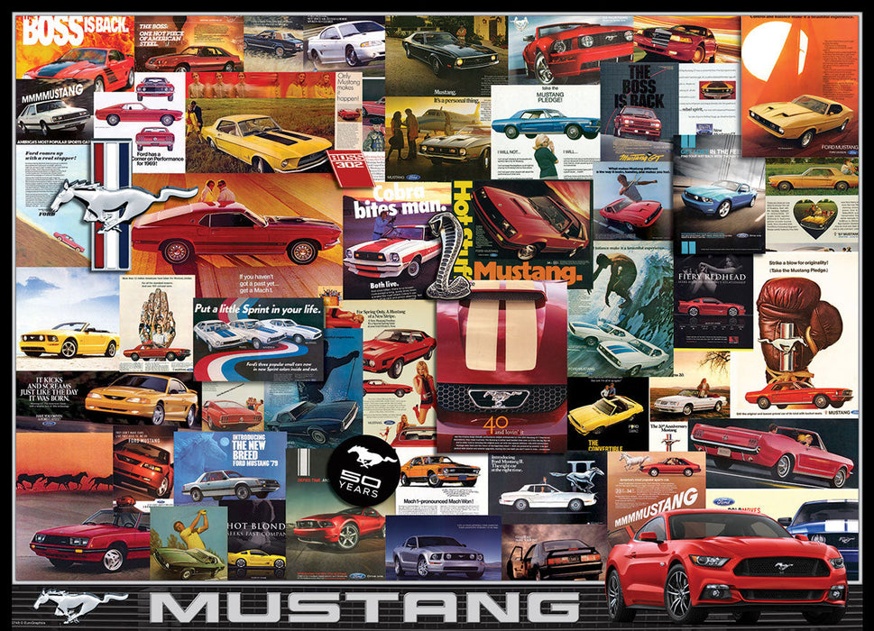 Puzzle: Vintage Car Art - Ford Mustang Advertising Collection - for just $19.99! 