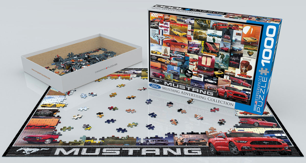 Puzzle: Vintage Car Art - Ford Mustang Advertising Collection - for just $19.99! 
