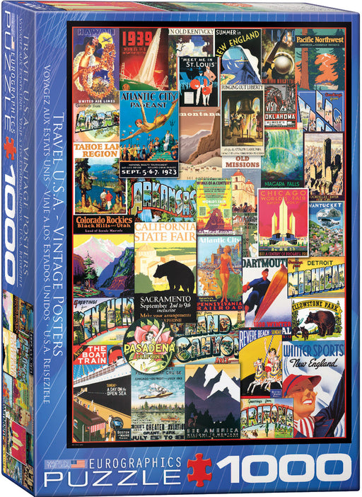 Puzzle: Vintage Art Collages - Travel USA Vintage Posters - for just $19.99! 